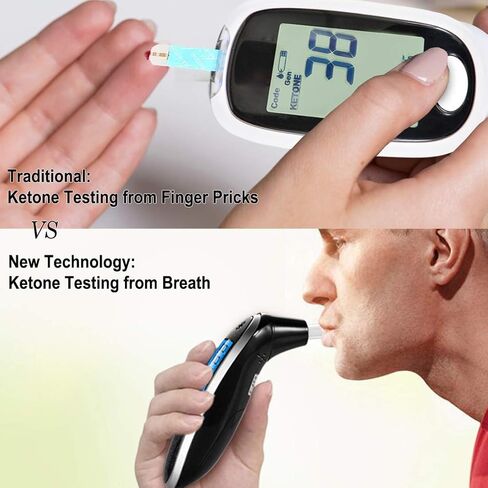 Ketosis Meter Accurate Ketone Breath Testing - Professional Breath Ketosis Tester with 10 Mouthpieces, Accurate Digital Ketone Breath Analyzer for Low-Carb, Intermittent Fasting & Keto Tracking in Saudi Arabia