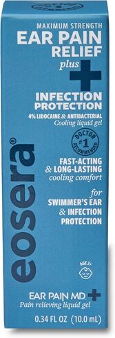 eosera Ear Pain MD +Plus Earache Relief Drops – 4% Lidocaine + Antiseptic for Pain Relief & Infection Protection – Swimmer's Ear, Ear Infections, Allergies in Kuwait