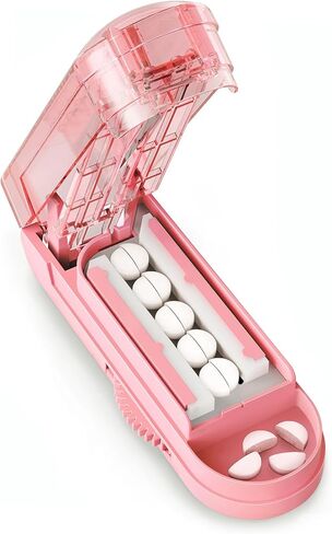 DEPAD Pill Cutter Splitter for Small and Tiny Pills, Pill Splitter for Cutting Multiple Pills with Adjustable Bars & Hidden Blade, Safely Cuts Small or Large Tablets for Seniors & Pets in Kuwait