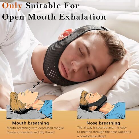 Sleep Apnea Devices丨Comfortable Chin Strap for Sleeping - Improve Sleep Quality, Simple & Adjustable Design for Men and Women (21 Inches,Black) in Kuwait