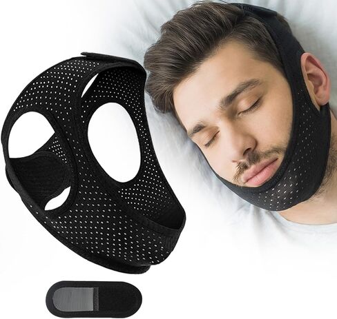 Sleep Apnea Devices丨Comfortable Chin Strap for Sleeping - Improve Sleep Quality, Simple & Adjustable Design for Men and Women (21 Inches,Black) in Saudi Arabia