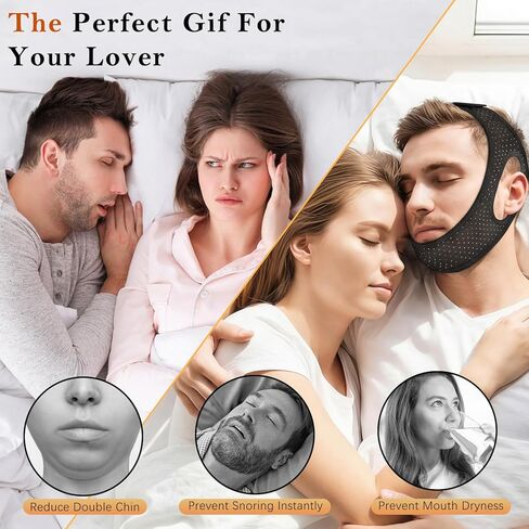 Sleep Apnea Devices丨Comfortable Chin Strap for Sleeping - Improve Sleep Quality, Simple & Adjustable Design for Men and Women (21 Inches,Black) in Saudi Arabia