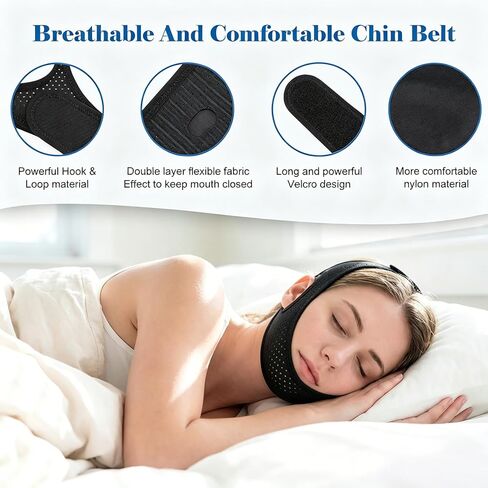 Anti Snoring Devices, Chin Strap for Sleeping, Adjustable Breathable Chin Strap for Men and Women Sleeping, Snoring Solution Effective Anti Snore Device, Enjoy a Nice Evening in Kuwait