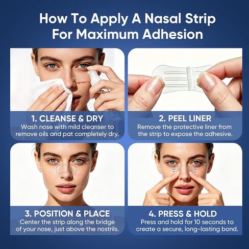 Nasal Strips for Snoring – Comfortable Nose Strips for Breathing,Anti Snoring Devices,Skin-Friendly Snoring Solution for Better Airflow & Restful Sleep in Saudi Arabia