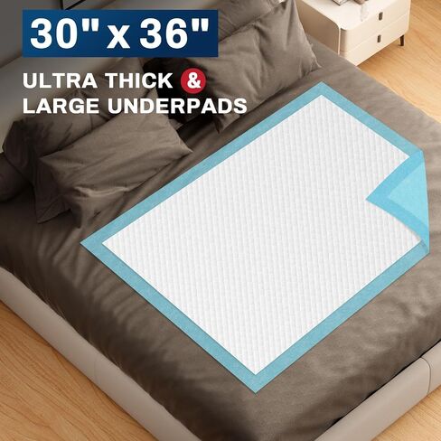 BIGGMED Tear-Resistant Disposable Bed Pads 30" x 36" 100 Count Absorbent Underpads, Chux Thicker Extra Large Incontinence Bed Pads, Pee Pads for Adults, Kids, Elderly, Pets in Saudi Arabia