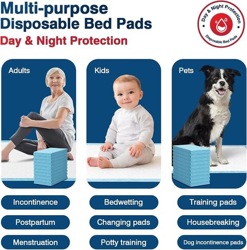 BIGGMED Tear-Resistant Disposable Bed Pads 30" x 36" 100 Count Absorbent Underpads, Chux Thicker Extra Large Incontinence Bed Pads, Pee Pads for Adults, Kids, Elderly, Pets in Saudi Arabia