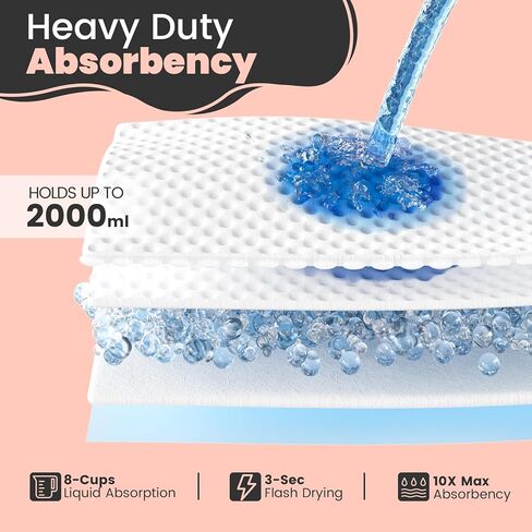MKISS Bed Pads with Adhesive Strip 30"x36", 50 Count, Thick Absorbent Incontinence Adults Underpads Disposable, Leakproof Pee Pads, Extra Large Pet Training Pads in Saudi Arabia