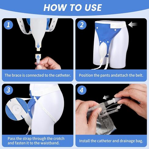 2026 Upgraded Urine Collection Bag, Reusable Condom Catheter with 1000ml/2000ml Urine Collector Bags, Portable Wearable Urinal for Men, Nighttime Male External Catheter for Elderly Men in Kuwait