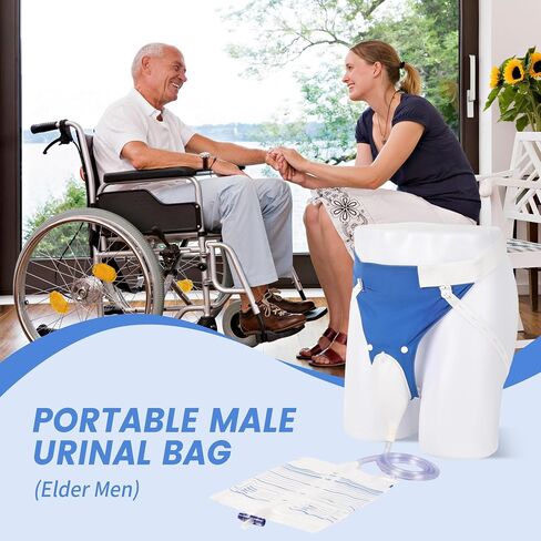 2026 Upgraded Urine Collection Bag, Reusable Condom Catheter with 1000ml/2000ml Urine Collector Bags, Portable Wearable Urinal for Men, Nighttime Male External Catheter for Elderly Men in Kuwait