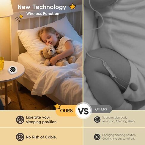Wireless Bedwetting Alarm 2026 New Compact & Comfortable Wireless Sensor 3Mode Rechargeable Bed Wetting Alarm for Boys and Girls Includes Progress Card in Saudi Arabia