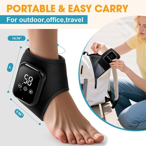 2-Pack Ankle Heating Pad, Cordless Ankle Massager with Heat, Heated Wraps for Foot & Ankle, 3 Heat & Vibration Settings, Auto Shut-Off, Gifts for Women Men in Saudi Arabia
