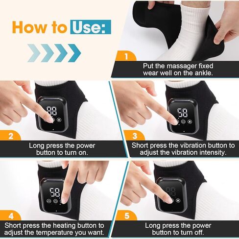 2-Pack Ankle Heating Pad, Cordless Ankle Massager with Heat, Heated Wraps for Foot & Ankle, 3 Heat & Vibration Settings, Auto Shut-Off, Gifts for Women Men in Saudi Arabia