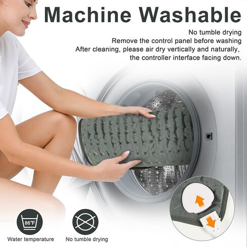 Heating Pad Electric Heat Pad, Hot Heated Pad,Multiple Temp and Timer Settings,Suitable for Shoulders, Neck, arms, Abdomen, Back, Legs, etc. (Gray Green, 24"X12") in Kuwait