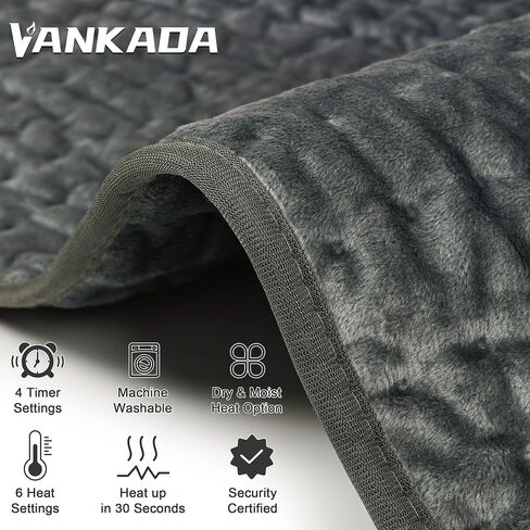 Heating Pad Electric Heat Pad, Hot Heated Pad,Multiple Temp and Timer Settings,Suitable for Shoulders, Neck, arms, Abdomen, Back, Legs, etc. (Gray Green, 24"X12") in Kuwait