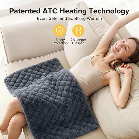 Weighted Heating Pad, 17''x 33'' Electric Heating Pad for Back, Fast Heating with Patented ATC Technology, Upgraded 9 Heat Settings & 6 Hour Timer, Soft Extra Large Heat Pad for Shoulder/Neck/Knee in Saudi Arabia