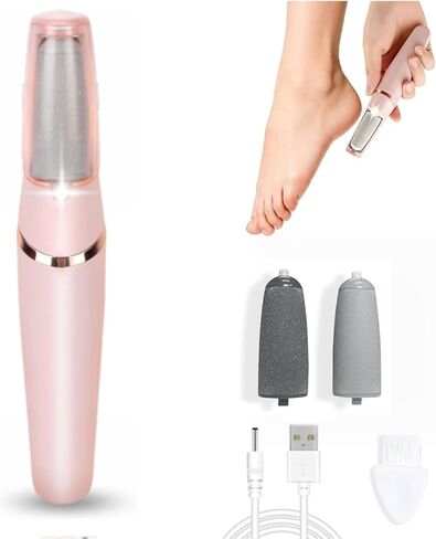 Upgraded Electric Callus Remover for Feet, Rechargeable Portable Foot File with 2-Speeds & 2 Grinding Heads, Waterproof Electric Pedicure Tool for Dry Dead Skin Callus Removal, Foot & Hand Care in Saudi Arabia