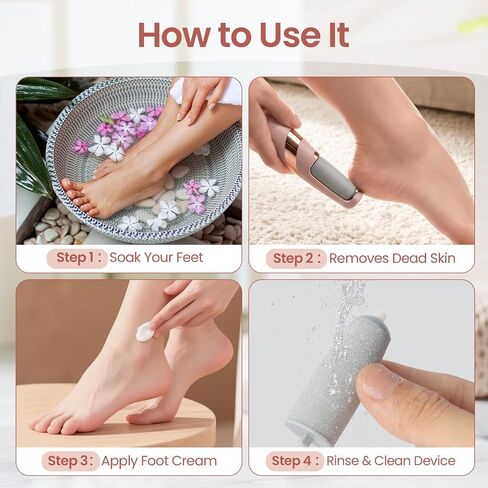 ZABOUL Callus Removers for Feet, Electric Foot Callus Remover Rechargeable with 2 Roller Heads Electronic Foot File Removes Hard Skin for Soft Beautiful Feet, Feet Care Pedicure Tools in Saudi Arabia
