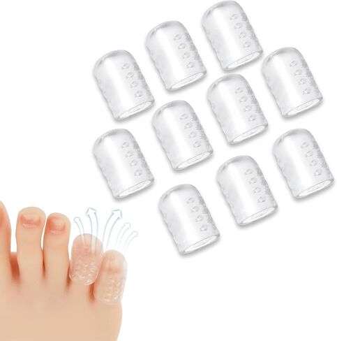 Silicone Anti-Friction Toe Protector, Silicone Toe Protectors, Gel Toe Protectors, Breathable Little Toe Covers, Blisters, Calluses, and Corns Protection (10PC) | Breathable without any foreign sensation in Saudi Arabia
