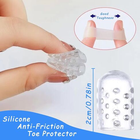 Silicone Anti-Friction Toe Protector, Silicone Toe Protectors, Gel Toe Protectors, Breathable Little Toe Covers, Blisters, Calluses, and Corns Protection (10PC) | Breathable without any foreign sensation in Saudi Arabia