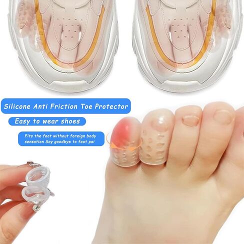 Silicone Anti-Friction Toe Protector, Silicone Toe Protectors, Gel Toe Protectors, Breathable Little Toe Covers, Blisters, Calluses, and Corns Protection (10PC) | Breathable without any foreign sensation in Saudi Arabia