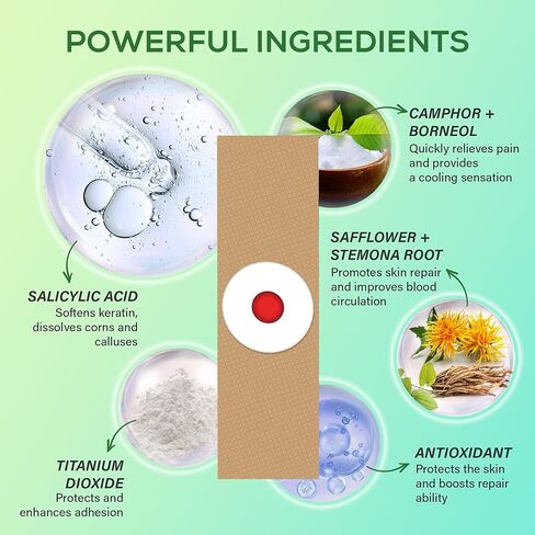SupreH Corn Removers for Toes Feet Bandages: Corn Cushions and Small Callus Removal with 40% Salicylic Acid Long Adhesive - for Adult Seniors Nurses Hikers Athletes Men Women Pads 22 P in Kuwait