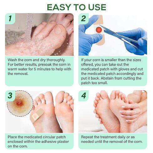 SupreH Corn Removers for Toes Feet Bandages: Corn Cushions and Small Callus Removal with 40% Salicylic Acid Long Adhesive - for Adult Seniors Nurses Hikers Athletes Men Women Pads 22 P in Kuwait