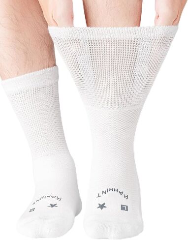 Merino Wool Diabetic Socks for Men Women Thick Warm Loose Fit Non Binding Wide Feet Soft Breathable in Kuwait