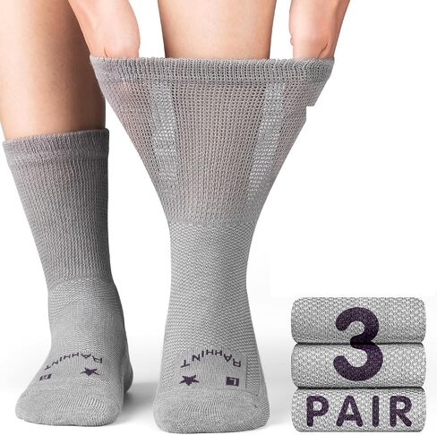 Merino Wool Diabetic Socks for Men Women Thick Warm Loose Fit Non Binding Wide Feet Soft Breathable in Kuwait