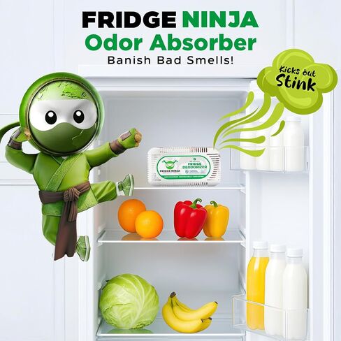 Earth Ninja Fresh Home Bundle – Fridge Ninja (2 Pack) + Shoe Ninja (2 Pack) – Natural Activated Charcoal Odor Eliminators – Long-Lasting, Reusable Deodorizers for Fridge, Shoes, Gym Bags & More in Saudi Arabia