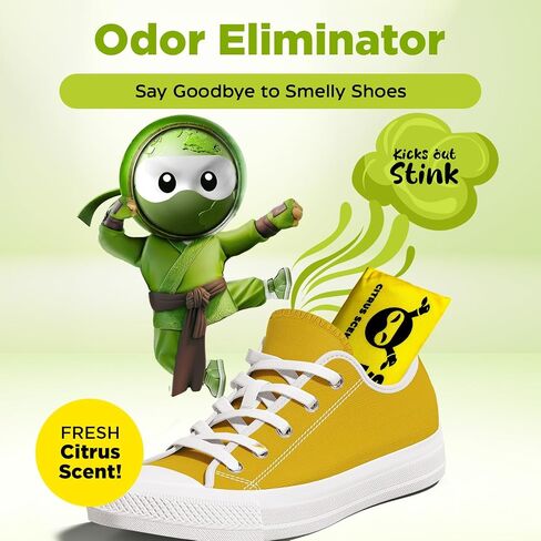 Earth Ninja Fresh Home Bundle – Fridge Ninja (2 Pack) + Shoe Ninja (2 Pack) – Natural Activated Charcoal Odor Eliminators – Long-Lasting, Reusable Deodorizers for Fridge, Shoes, Gym Bags & More in Saudi Arabia