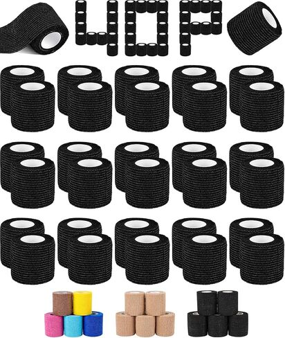 AZEN 16 Pack Self Adhesive Bandage Wrap, 2" X 5 Yards Elastic Cohesive Bandage Wrap, Color Athletic Tape, Vet Wrap, Ankle Tape in Kuwait