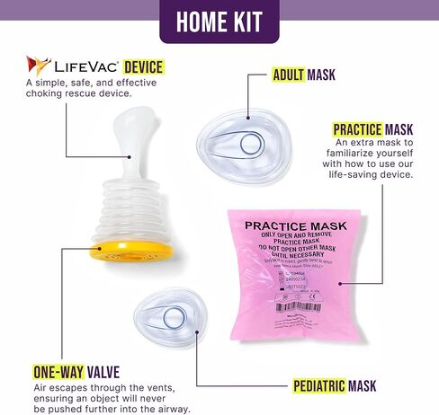 LifeVac Home Kit - Portable Suction Rescue Device, First Aid Kit for Kids and Adults, Portable Airway Suction Device for Children and Adults in Kuwait
