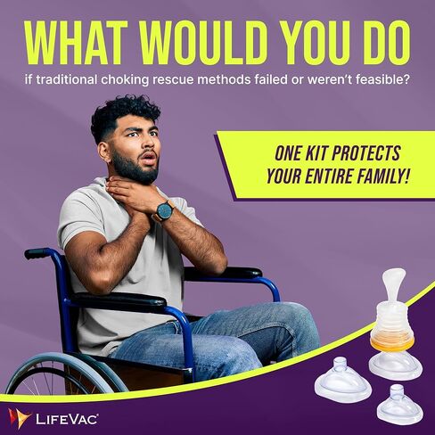 LifeVac Home Kit - Portable Suction Rescue Device, First Aid Kit for Kids and Adults, Portable Airway Suction Device for Children and Adults in Kuwait