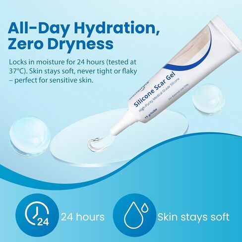 Advanced Scar Gel, Treats New & Old Scars, Reducing the Appearance of Keloid & Bump Scars Caused by Surgery, Acne, Burns, Injury & Stretch Marks-0.53 Oz(15g). in Saudi Arabia