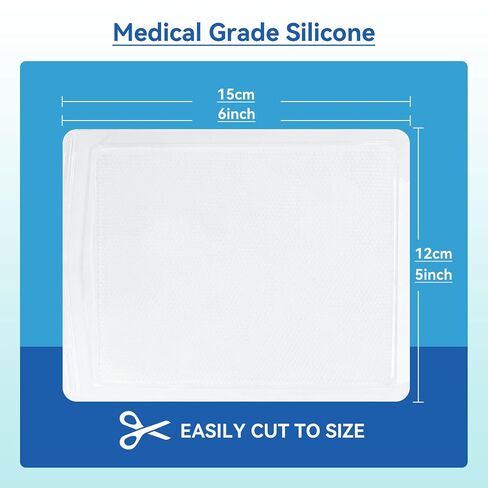 Silicone Scar Sheets - 1.75mm Ultra-Thick & Trimmable, For Old & New Scars from C-Section, Surgery, Keloids, Burns, 4.7" x 5.9" Clear Gel Strips in Saudi Arabia