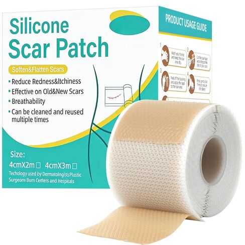 Silicone Scar Sheets(1.6" x 120" Roll-3M), Reusable Silicone Scar Tape for Surgical Scars, C-Section Scars, Stretch Marks, Hypertrophic Scars, Burn Scars, Tummy Tuck and Keloid Scars in Saudi Arabia
