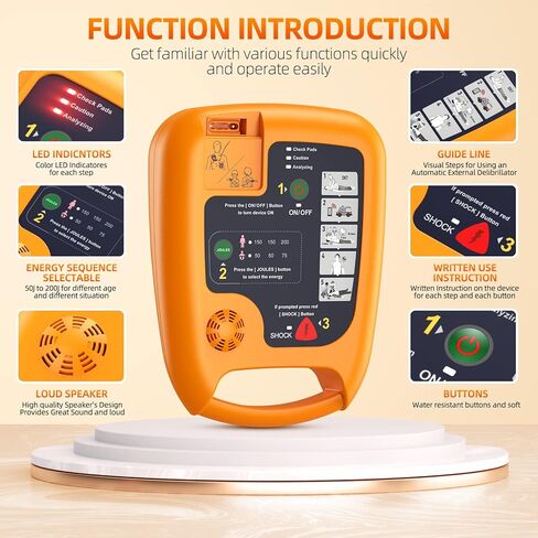 AED Automatic External Defibrillator Portable Emergency Device Suitable for Home Use in Gyms, Subways, and Companies in Saudi Arabia