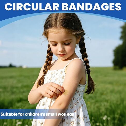 2000 Pack Small Round Bandages, Adhesive Circle Bandages, Breathable Elastic Fabric Bandages with Non-Stick Absorbent Pad, Latex Free Skin-Friendly Bandages for Small Wounds(Diameter 22 mm) in Saudi Arabia