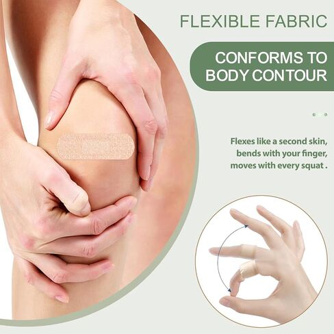 Hysimedy Silicone Bandages for Sensitive Fragile Skin 1"x3" 100 Count Flexible Fabric Latex Free Hypoallergenic Breathable Small Bandages for Wounds Easy Painless Removal for Geriatric and Children in Saudi Arabia