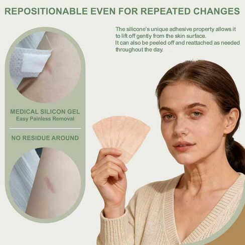 Hysimedy Silicone Bandages for Sensitive Fragile Skin 1.63"x4" 80 Count Flexible Fabric Latex Free Hypoallergenic Breathable Medium Bandages for Wounds Easy Painless Removal for Geriatric and Children in Saudi Arabia