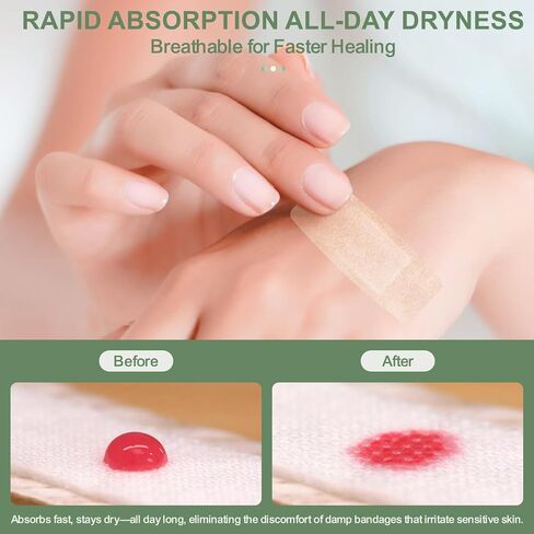 Hysimedy Silicone Bandages for Sensitive Fragile Skin 1.63"x4" 80 Count Flexible Fabric Latex Free Hypoallergenic Breathable Medium Bandages for Wounds Easy Painless Removal for Geriatric and Children in Saudi Arabia