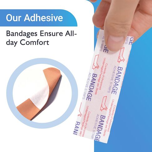Adhesive Bandages 3/4" x 3" inch,1000 Count Bulk Plastic PE Strip Bandage, Waterproof, Non‑Stick Pad, Breathable Small Wound Bandages for First Aid Kit Refill, Classroom, Office, Workplace in Saudi Arabia