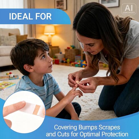 Adhesive Bandages 3/4" x 3" inch,1000 Count Bulk Plastic PE Strip Bandage, Waterproof, Non‑Stick Pad, Breathable Small Wound Bandages for First Aid Kit Refill, Classroom, Office, Workplace in Saudi Arabia