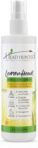 Head Hunters Natural Lice Products Lemon Heads Lice Repellent Spray for Kids and Adults - Detangling and Conditioning Lemon & Rosemary Lice Prevention Spray - 8 Fl Oz in Saudi Arabia