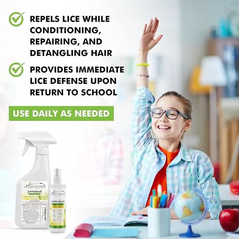 Head Hunters Natural Lice Products Lemon Heads Lice Repellent Spray for Kids and Adults - Detangling and Conditioning Lemon & Rosemary Lice Prevention Spray - 8 Fl Oz in Saudi Arabia