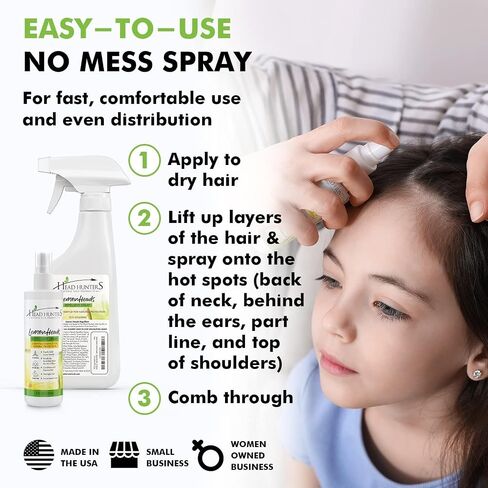 Head Hunters Natural Lice Products Lemon Heads Lice Repellent Spray for Kids and Adults - Detangling and Conditioning Lemon & Rosemary Lice Prevention Spray - 8 Fl Oz in Saudi Arabia
