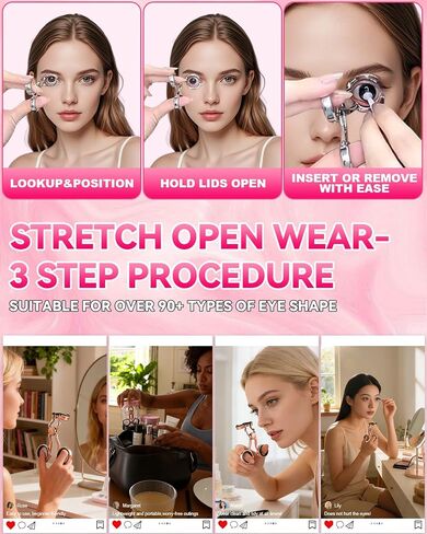 2026 Upgraded Contact Lens Applicator Tool【3-Step Easy Wear】【3.0 Precision Alloy & Natural Silicone】 0 Shift, Ultra-Smooth Lens Insertion Removal Kit for Home Travel Use (Rose Gold) in Kuwait