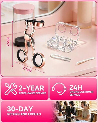 2026 Upgraded Contact Lens Applicator Tool【3-Step Easy Wear】【3.0 Precision Alloy & Natural Silicone】 0 Shift, Ultra-Smooth Lens Insertion Removal Kit for Home Travel Use (Rose Gold) in Kuwait
