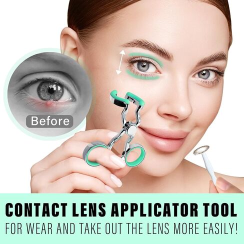 Easy Contact Lens Applicator Tool for Beginners, Professional Contacts Applicator Tool for Long Nails, Soft Tweezer Contact Lens Remover Tool with Storage Box, Portable Set in Saudi Arabia