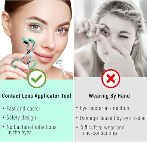 Easy Contact Lens Applicator Tool for Beginners, Professional Contacts Applicator Tool for Long Nails, Soft Tweezer Contact Lens Remover Tool with Storage Box, Portable Set in Saudi Arabia